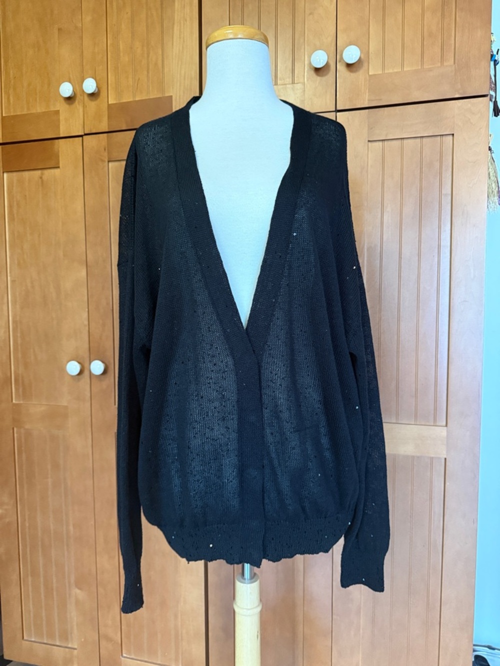 Brunello Cucinelli Black linen/silk Cardigan XL